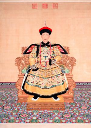 Giuseppe Castiglione,Portrait of Qianlong Emperor in Ceremonial Court Robe, 1736, coloured inks on silk, 238.5 x 179.2 cm (image and sheet) The Palace Museum, Beijing (Gu6464)